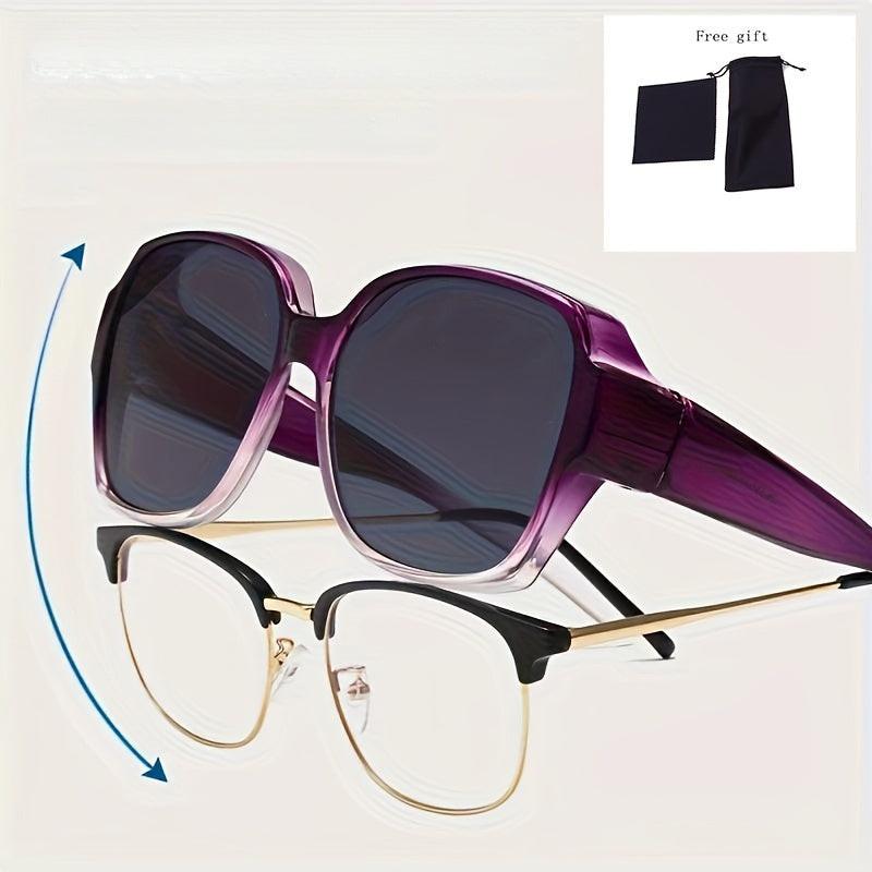 Rectangle Fit Over Sunglasses with Polycarbonate Frame and Anti-Reflective Lenses