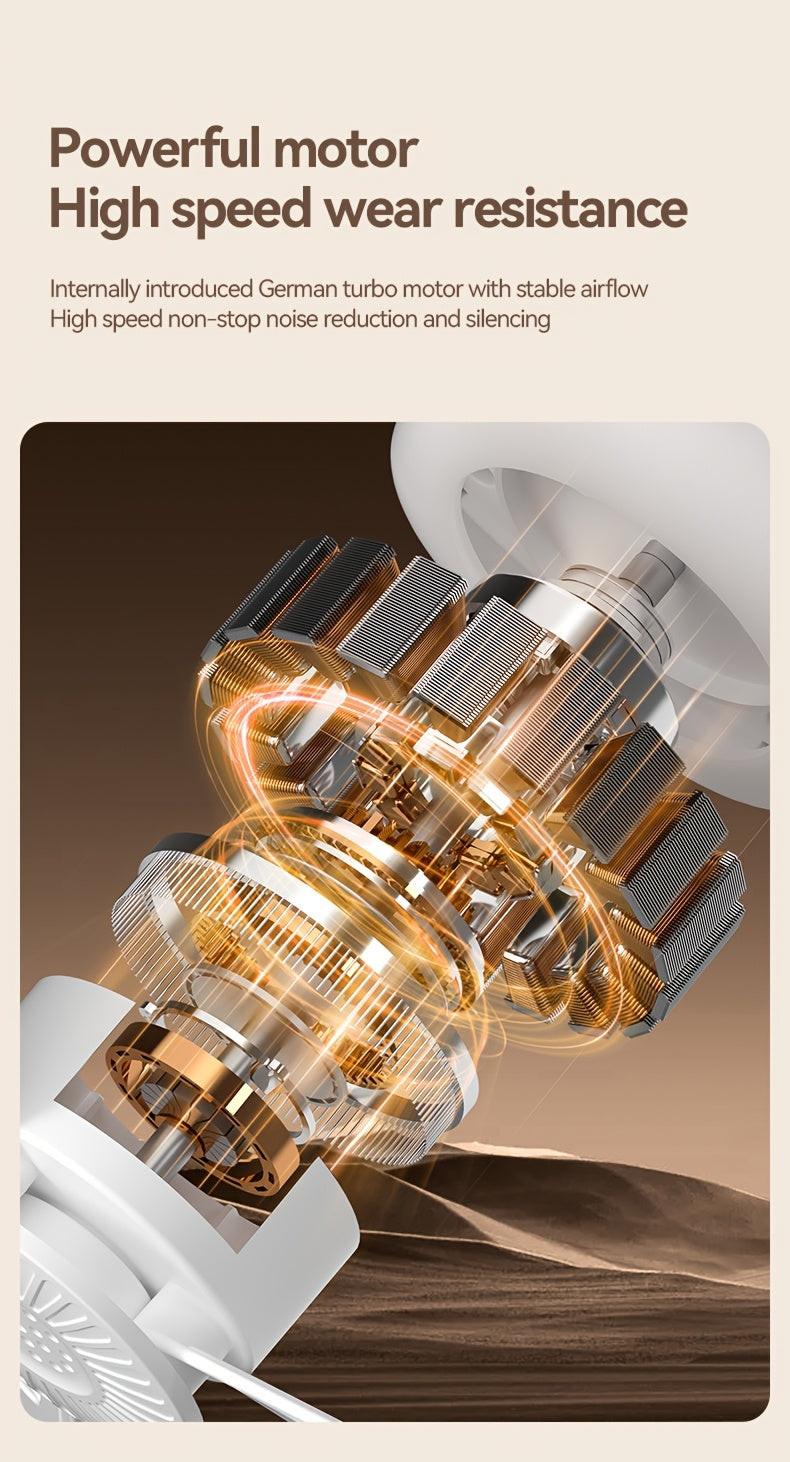 Portable Camping Fan with Light, Free Hook & Optional Tripod | Quiet USB Rechargeable Fan with Remote, Adjustable Speed & Brightness | Long Life, Outdoor Tent Fan for Bedroom, Dorm, Travel - Buy online at  Vibe In Cart.