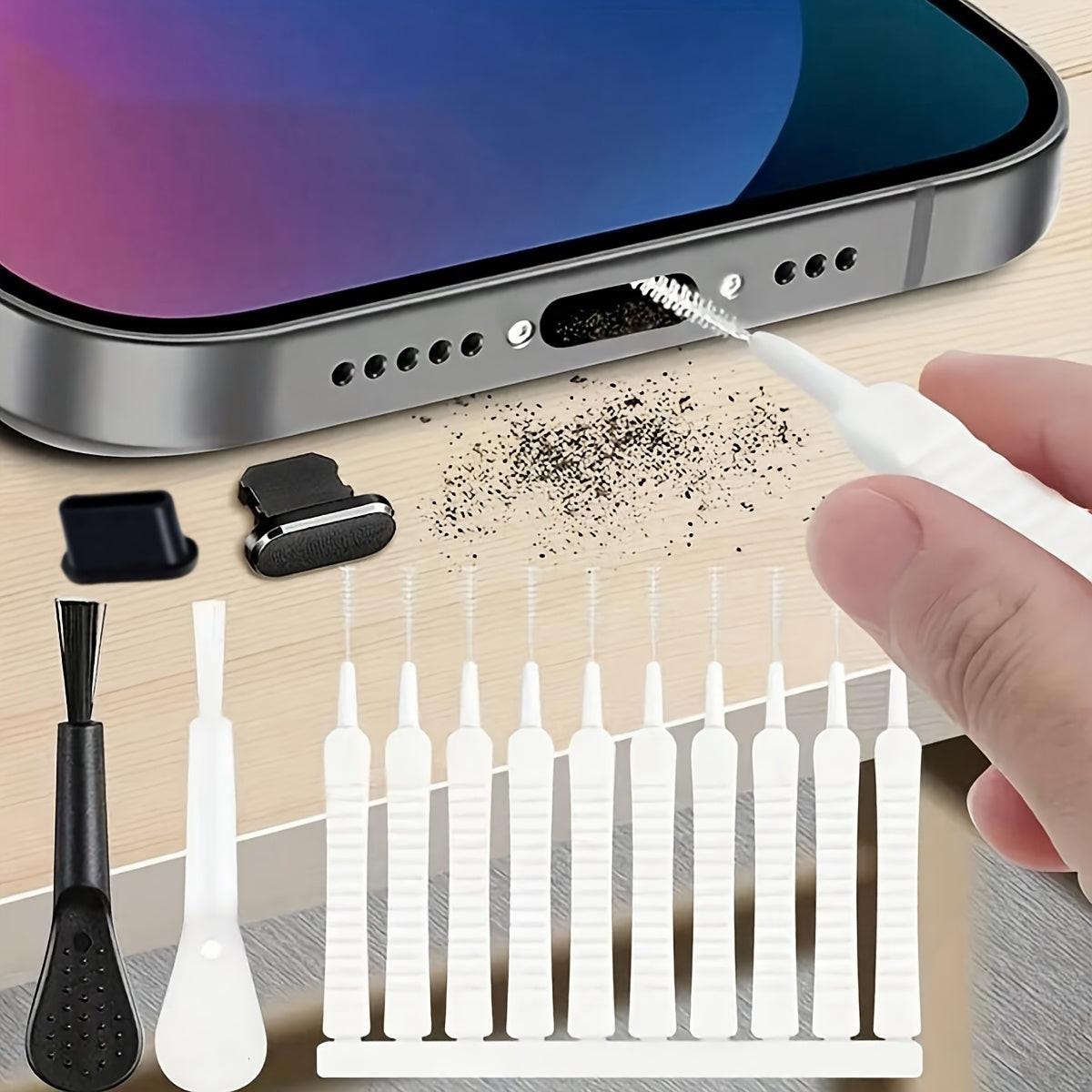 5/12/9/18pcs Phone & Computer Cleaning Kit with Charging Port/Speaker Hole Brush, Keyboard, Portable Mini Plunger for Smartphone, Tablet, Shower Head Unclogging - Plastic/Metal Device Maintenance Tool (Dust Plug & Cloth) - Buy online at  Vibe In Cart.