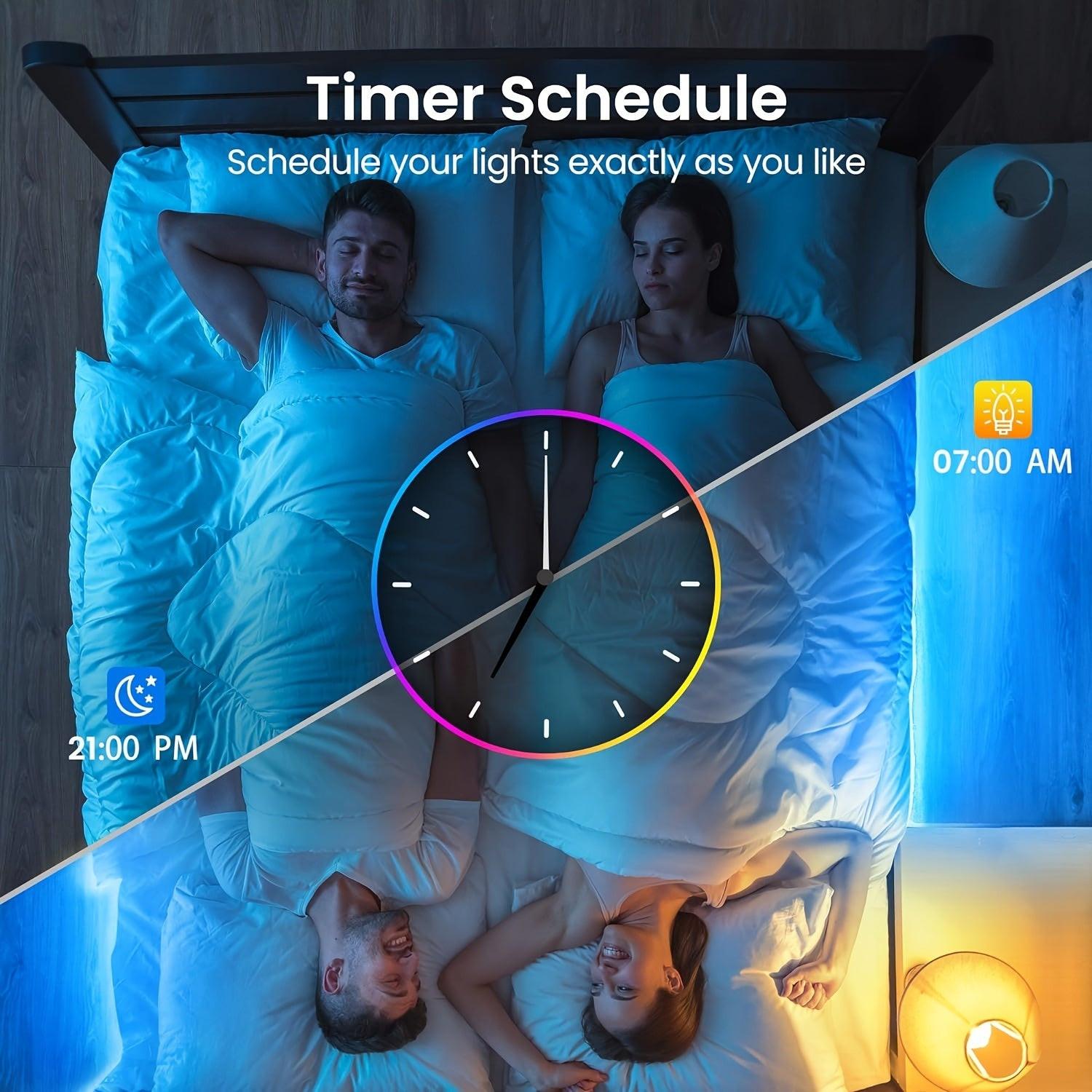 130/25/50/100ft 40/7.5/15/30m LED Strip Lights with App Control Remote, RGB LED 24V Dimmable Sync Color Changing Lights for Bedroom, Home Decor, Music Sync - Buy online at  Vibe In Cart.