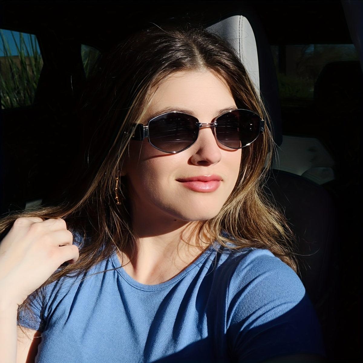 Vintage Oval Narrow Frame Sunglasses for Women and Men, Hexagonal Golden Metal Sunglasses with UV Protection - Buy online at  Vibe In Cart.