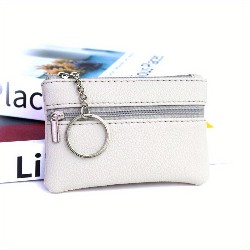 Small Casual PU Wallet with Keychain and Coin Purse