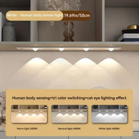 3 Color Dimmable Easy to Install USB Rechargeable Motion Sensor LED Strip Light - Wireless Plastic Lamp with Sunset Pattern for Kitchen, Wardrobe, Cabinet, Bedroom - Ceiling Mount, Lithium Battery Powered - Buy online at  Vibe In Cart.