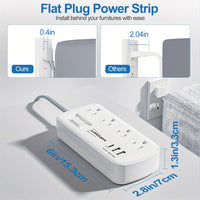 [Heavy-Duty | 8 AC Outlets] WAKSMART Heavy-Duty Power Strip | 8 AC Outlets, 3-Port USB Charging (1 USB-C Fast Charge), 5-Foot Braided Extension Cord, Wall Mount - Compact Charging Station for Office, Dorm, School - ETL - Buy online at  Vibe In Cart.