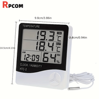 HTC-2 Temperature And Humidity Monitor with Clock, Alarm, And Calendar, Digital Thermometer Hygrometer for Indoor And Outdoor Use, Includes Back Stand for Home Or Office - Buy online at  Vibe In Cart.