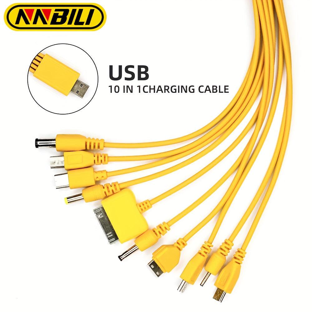 10-in-1 Multi-functional USB Charging Cable, PVC Material, Suitable for Various Devices Including Phones, Battery-Free, USB Powered, Compact Design, Portable Charger | Multifunctional Charging - Buy online at  Vibe In Cart.