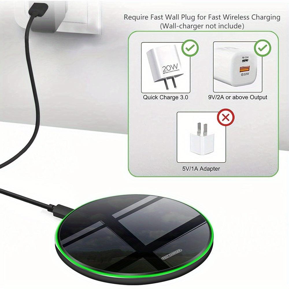 15W Wireless Charging Pad - Fast Charge Station for iPhone 16/15/14/13/12/11/XS,  S24/S23/S22 & Type-C Devices | USB-C 3.0 Connector, 36V Max Voltage No Battery Needed Easy Setup QuickCharge Technology Stylish Design - Buy online at  Vibe In Cart.