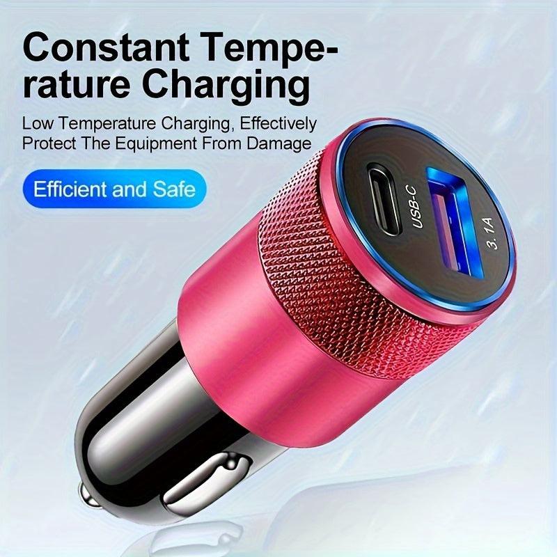 USB Car Charger PD Fast Charging Car Phone Charger with LED Ambient Light Compatible with for iphone, Android, Xiaomi, etc - Buy online at  Vibe In Cart.