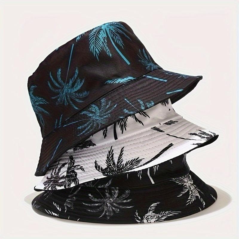 1pc Unisex Coconut Tree Print Bucket Hat - Bohemian Tropical Vacation Style, Breathable & Durable for Outdoor Beach, Casual Wear, Men & Women, Lightweight Headgear, Summer Accessory, Boho Chic, Comfortable Fit, Boho Fashion - Buy online at  Vibe In Cart.