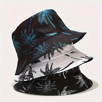 1pc Unisex Coconut Tree Print Bucket Hat - Bohemian Tropical Vacation Style, Breathable & Durable for Outdoor Beach, Casual Wear, Men & Women, Lightweight Headgear, Summer Accessory, Boho Chic, Comfortable Fit, Boho Fashion - Buy online at  Vibe In Cart.