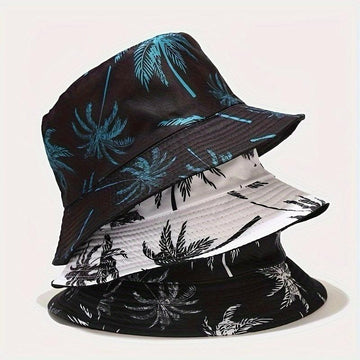 1pc Unisex Coconut Tree Print Bucket Hat - Bohemian Tropical Vacation Style, Breathable & Durable for Outdoor Beach, Casual Wear, Men & Women, Lightweight Headgear, Summer Accessory, Boho Chic, Comfortable Fit, Boho Fashion - Buy online at  Vibe In Cart.