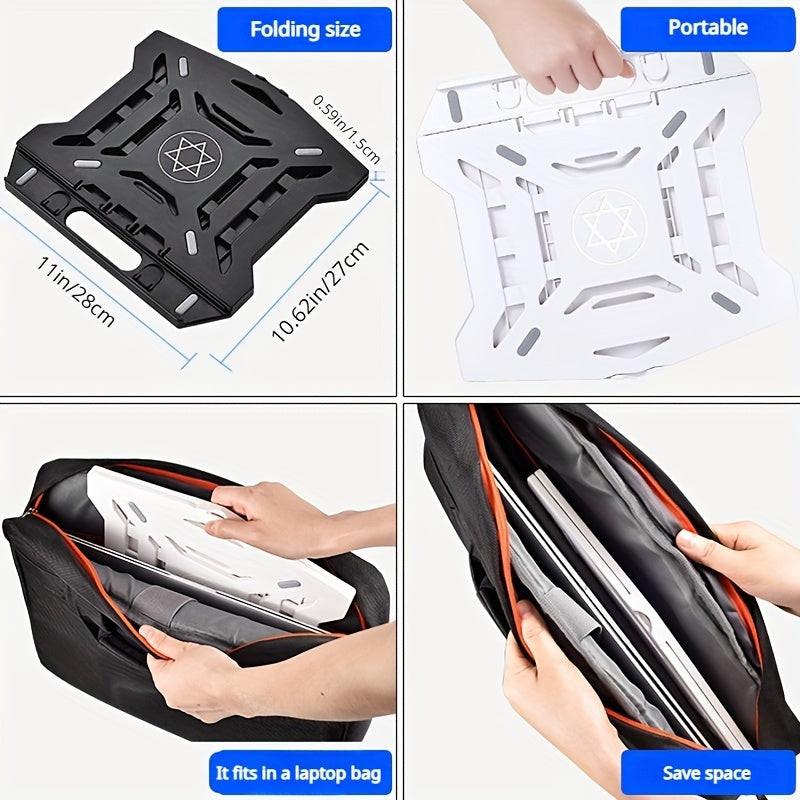 Portable Adjustable Laptop Stand - ABS Material, Height-Adjustable, Cooling Function, Rotatable Base for 13-15 Inch Laptops, Office Desk Accessory - Buy online at  Vibe In Cart.