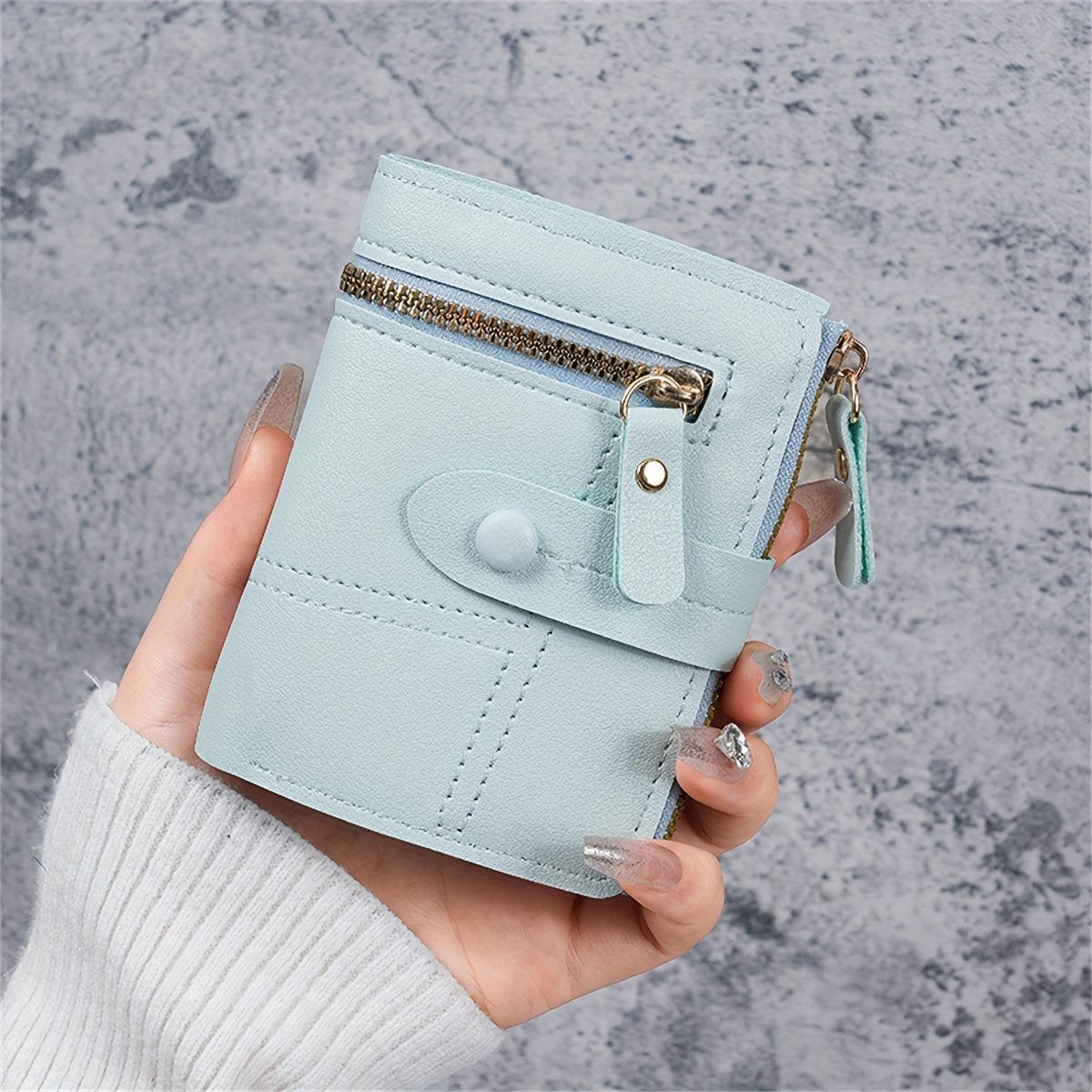 New Women'S Short Two-Fold Coin Purse for Storing Bank Cards, Credit Cards, And Multiple Card Slots with a Zipper Wallet. - Buy online at  Vibe In Cart.