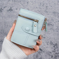 New Women'S Short Two-Fold Coin Purse for Storing Bank Cards, Credit Cards, And Multiple Card Slots with a Zipper Wallet. - Buy online at  Vibe In Cart.