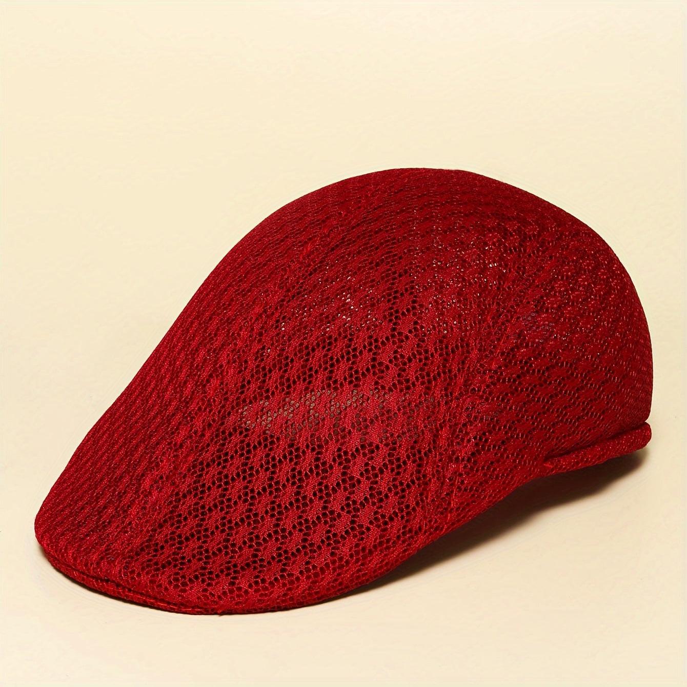 Korean Version of Simple Solid Color Hollow Breathable Mesh Light Plate Forward Hat Outdoor Play All Shade Retro Painter Hat - Buy online at  Vibe In Cart.