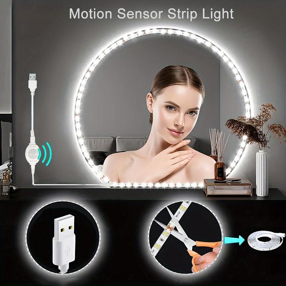 1 Roll LED Light Strip Motion Sensor Light, DC5V Warm White Light Body Sensor Light, 3.28ft To 16.4ft Flexible Light Strip, Suitable For Stairs, Corridors, Mirrors, Cabinets, Bedrooms And So On - Buy online at  Vibe In Cart.