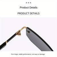 1pc Trendy Rimless Y2K Glasses for Women Men Punk Frameless Rectangle Glasses Retro Gradient Shades Driving Travel UV400 Eyewear The Perfect Gift - Buy online at  Vibe In Cart.