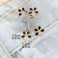 A Pair of Women'S White Floral Metal Fashion Decorative Waist Buttons, Adjustable And Removable, Perfect for Summer to Prevent Wardrobe Malfunctions, Suitable for Casual Wear And Gift Giving. - Buy online at  Vibe In Cart.