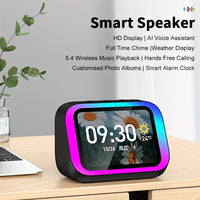 AI Smart Speaker, Smart Alarm Clock with Wireless Speaker & Dynamic RGB Light, Hi-Fi Stereo Sound, HD Smart Display, Answer/Make Call, Voice Assistant, Period Tracker, 2000mAh Battery, Portable Speakers - Charging Bedside Dig - Buy online at  Vibe In Cart.