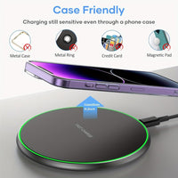 15W Wireless Fast Charger, Wireless Charging Station, Wireless Charging Pad, Induction Charger, Comes with aperture effect, for iPhone 12 13 14 15 16 Series, Compact and convenient to carry, Holiday Gifts, Black & White, Trav - Buy online at  Vibe In Cart.