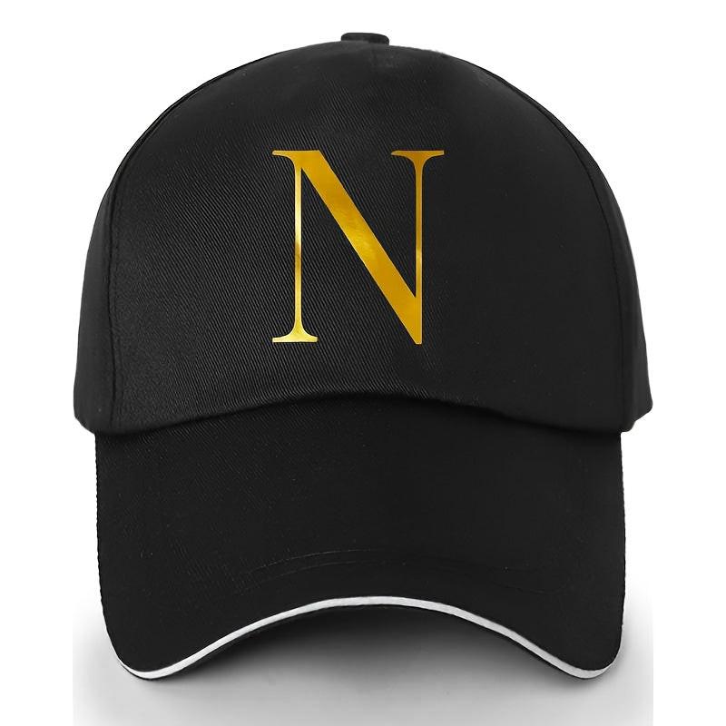 Unisex Polyester Baseball Cap | Adjustable Fit | Lightweight, Breathable & Quick-Dry | Golden Letter Print Embroidery 'M' or 'A' | Ideal for Outdoor Sports and Travel | Stylish Hip-Hop Dad Hat, Casual Wear Hat | Hiphop Style - Buy online at  Vibe In Cart.