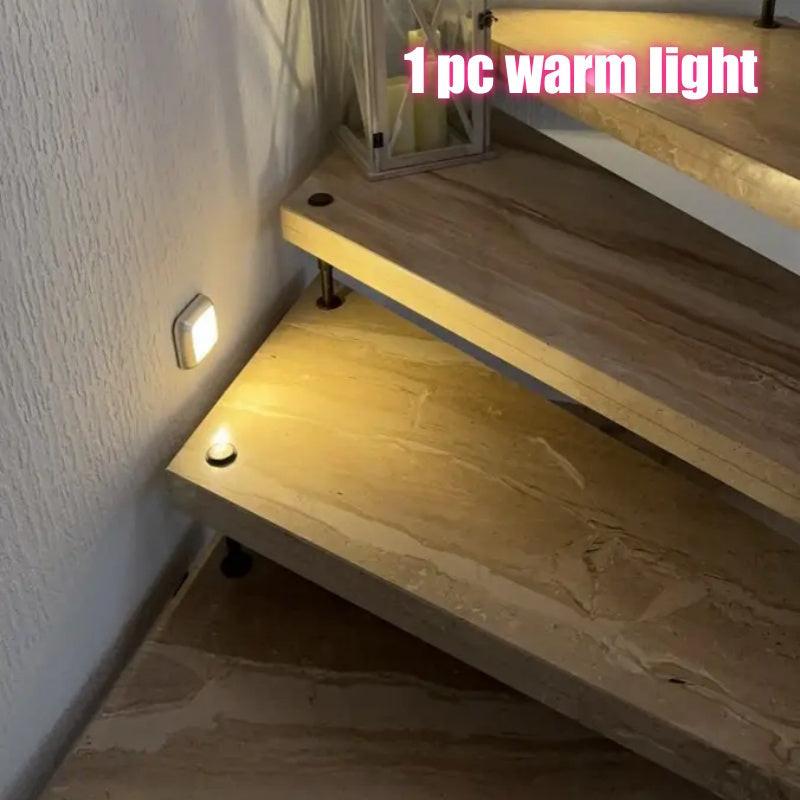 6-LED Motion Sensor Stair Wall Light, Wireless Night Light for Under Cabinet, IP44, for Corridor, Stairs, Closet, Kitchen - Indoor Use for Christmas, ≤36V, Includes Electronic Components (Batteries Not Included) - Buy online at  Vibe In Cart.