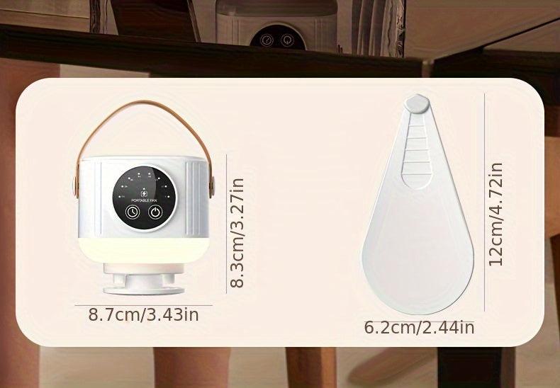 Portable Camping Fan with Light, Free Hook & Optional Tripod | Quiet USB Rechargeable Fan with Remote, Adjustable Speed & Brightness | Long Life, Outdoor Tent Fan for Bedroom, Dorm, Travel - Buy online at  Vibe In Cart.