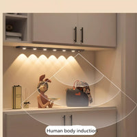 3 Color Dimmable Easy to Install USB Rechargeable Motion Sensor LED Strip Light - Wireless Plastic Lamp with Sunset Pattern for Kitchen, Wardrobe, Cabinet, Bedroom - Ceiling Mount, Lithium Battery Powered - Buy online at  Vibe In Cart.