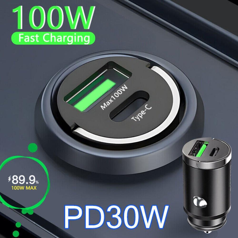 Dual-Port Mini USB Car Charger, Fast Charging, Metal Surface, Male to Female Connector, with Pull Ring Design, Suitable for Smartphones And Devices, Car Power Accessory, No Battery, Ideal for 11 Holiday Birthday Gifts. - Buy online at  Vibe In Cart.