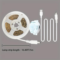 1 Roll LED Light Strip Motion Sensor Light, DC5V Warm White Light Body Sensor Light, 3.28ft To 16.4ft Flexible Light Strip, Suitable For Stairs, Corridors, Mirrors, Cabinets, Bedrooms And So On - Buy online at  Vibe In Cart.