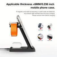 This Is a 3-In-1 Wireless Charging Station That Offers a 15W Fast Charging Capability. It Is Compatible with Iphone Models 16, 15, 14, 13, 12, 11, X, 8 Pro Max/Pro/Mini/Plus, As Well As The Iwatch Ultra 10/9/8, 7/6/5/4/3/2 SE - Buy online at  Vibe In Cart.