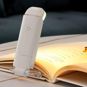 New USB Rechargeable Foldable Reading Lamp, Eye-Friendly Small Night Light for Reading, Suitable for Nighttime Use, with 3 Light Colors And 3 Adjustable Brightness Levels, White Casing, Book Clip, Portable And Easy to Store. - Buy online at  Vibe In Cart.