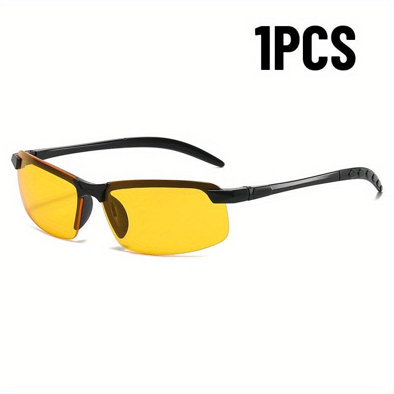1/2pcs Night Vision Glasses Men Anti-Glare Driving Goggle Half Frame Fashion Glasses for Driver Day And Night Glasses Half Frame Design - Buy online at  Vibe In Cart.