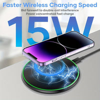15W Wireless Fast Charger, Wireless Charging Station, Wireless Charging Pad, Induction Charger, Comes with aperture effect, for iPhone 12 13 14 15 16 Series, Compact and convenient to carry, Holiday Gifts, Black & White, Trav - Buy online at  Vibe In Cart.