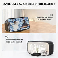 Portable Mini Wireless/FM Radio Speaker with Wireless Microphone, -Mode Mirror/Alarm Clock, Stereo Sound, & Loudspeaker Suitable for, Travel, Parties, Gifts - Buy online at  Vibe In Cart.