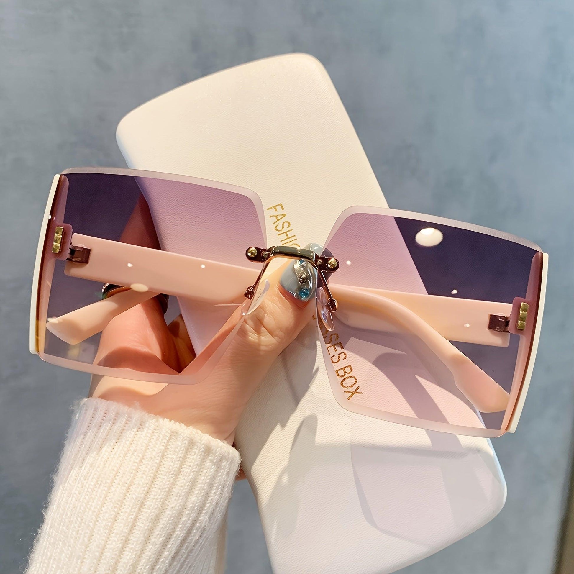 INWEG Trendy Oversized Glasses, Shades for Women, Large Frame Glasses with UV400 Protection for Driving, Beach Activities, And Everyday Fashion, Retro Square Glasses for Women, Trendy Large Frame Glasses - Buy online at  Vibe In Cart.