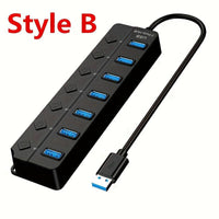 [Usb Adapter Hub] 1pc 7 Ports/ 4 Ports LED USB Adapter Hub Power On/ Off Switch For PC Laptop Computer - Buy online at  Vibe In Cart.
