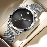 Men' Minimalist Stainless Steel with Analog - Quartz Movement Round Wristwatch Suitable for Casual Attire, Casual & Professional, & Low-Maintenance, Ideal Gift for Men - Buy online at  Vibe In Cart.