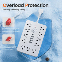 1pc Multi-Functional Surge Protection Power Strip With USB Port - 11 AC Outlets With 4 USB-A Ports And 2 Type-C Ports And Short Cord/5 FT/10 FT Extension Cord - For Office, Study, Home, And School Use - Power Socket With Over - Buy online at  Vibe In Cart.