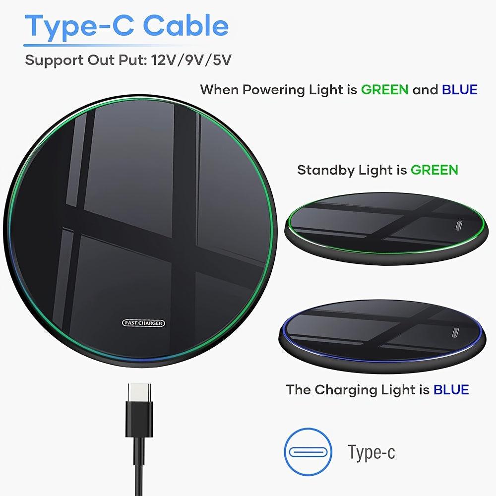15W Wireless Charging Pad - Fast Charge Station for iPhone 16/15/14/13/12/11/XS,  S24/S23/S22 & Type-C Devices | USB-C 3.0 Connector, 36V Max Voltage No Battery Needed Easy Setup QuickCharge Technology Stylish Design - Buy online at  Vibe In Cart.
