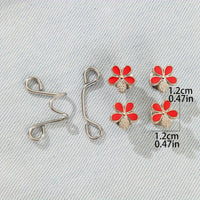 A Pair of Women'S White Floral Metal Fashion Decorative Waist Buttons, Adjustable And Removable, Perfect for Summer to Prevent Wardrobe Malfunctions, Suitable for Casual Wear And Gift Giving. - Buy online at  Vibe In Cart.