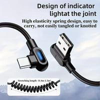 [120W Fast Car Charger] 120W Max Fast Charging Coiled Type-C Car Charger Cable | 90° Elbow Design for Smartphones & Tablets | YXQXYTW - Buy online at  Vibe In Cart.