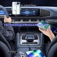 1pc - 6-Port Super Speed Car Charger - 66W Dual PD Ports, LED Voltage Monitor, 4 USB And 2 Type-C Multi-Port Adapter for Fast Charging on The Go - Universal Car - Buy online at  Vibe In Cart.