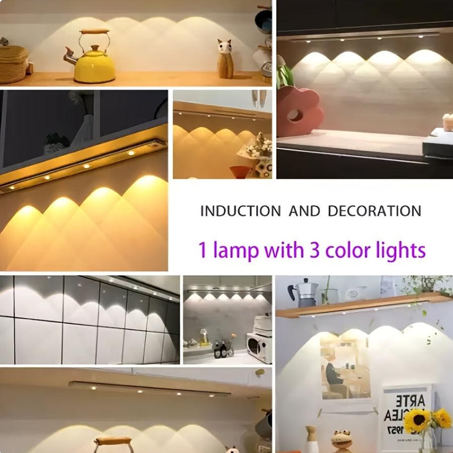 Human Body Sensing Light, Motion Sensor Light, Strip Light, Night Light, USB Rechargeable, Dimmable, Three-Color LED Light, Magnetic, Wireless, Suitable for Kitchen, Wardrobe, Cabinet, Shoe Cabinet, Bedroom, And Cat Eye Small - Buy online at  Vibe In Cart.