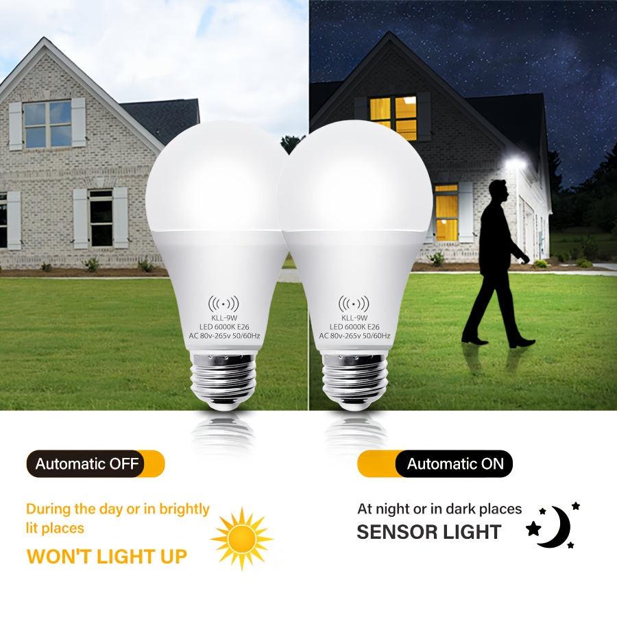 Kasotile Motion Sensor Light Bulbs, Dusk to Dawn LED Light Bulbs Outdoor 9W 6000K Daylight, A19 E26 Base Auto On/Off for Indoor Outdoor Basements, Porch, Courtyards, Garage Pack of 1, Motion Sensor Light Indoor, Motion Sensor - Buy online at  Vibe In Cart.