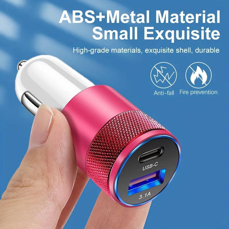 USB Car Charger PD Fast Charging Car Phone Charger with LED Ambient Light Compatible with for iphone, Android, Xiaomi, etc - Buy online at  Vibe In Cart.