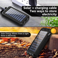 Solar Charger-40000mAh Solar Charger Power Bank -Portable Solar Phone Battery Panel Charger, QC3.0 Dual USB Port Battery Pack Charger Portable For All Cell Phones & Electronic Devices- Long Lasting, Travel Camping, LED Flashl - Buy online at  Vibe In Cart.