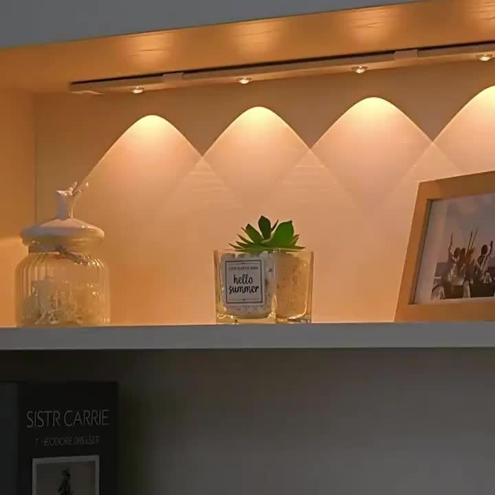 [LED Sensor Strip Light] Modern LED Human Body Sensor Strip Light, Wireless Rechargeable Magnetic Tape, Suitable for Shoe Cabinets, Display Cabinets, Wardrobes, Cabinets, No Wiring Needed - Buy online at  Vibe In Cart.