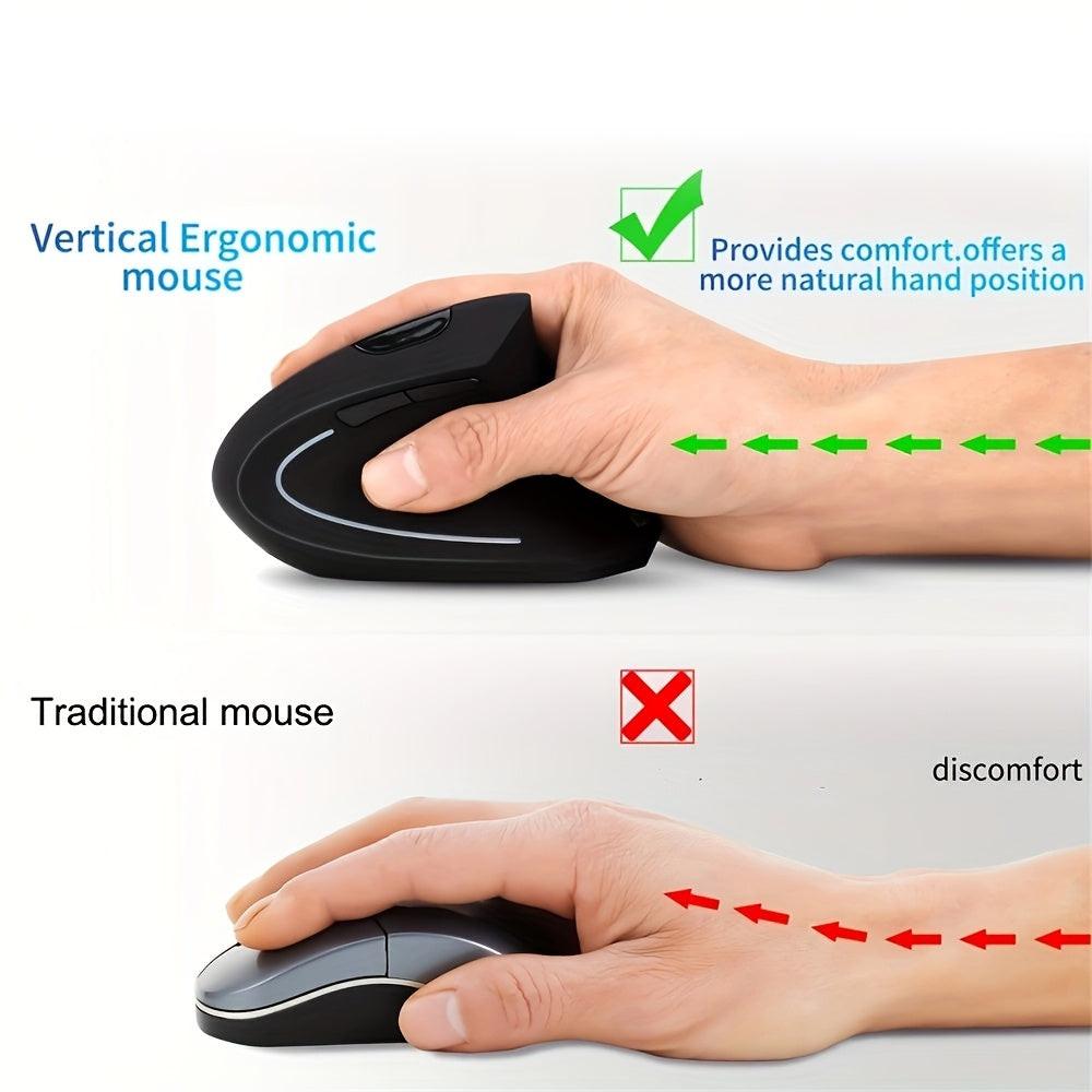 [Wireless Vertical Mouse] 2.4GHz Wireless Vertical Mouse - New Style Right Hand Fifth Generation Optical Mice - 6 Buttons for Laptop PC Computer Desktop - Buy online at  Vibe In Cart.