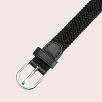 Children's Black Elastic Woven Belt Metal Buckle Belt - Buy online at  Vibe In Cart.